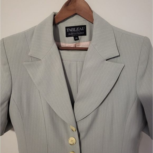 Vintage business look set jacket and pants size 14 modifies gray - Picture 2 of 9